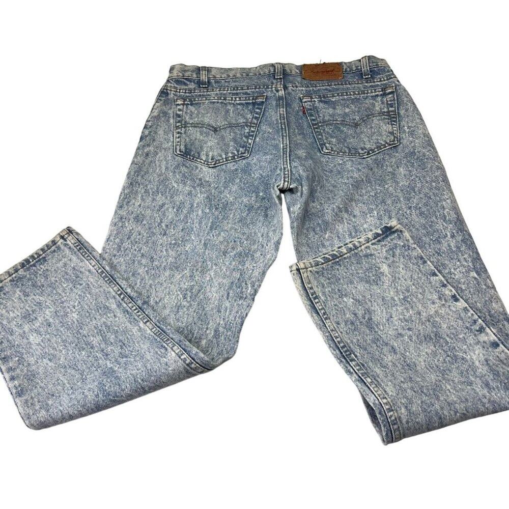 Levi’s Jean Unisex 506 36WxL30 Acid Wash Blue Denim Made USA 90s 80s VTG - Picture 4 of 14